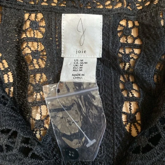 Joie Elegant Black Lace Blouse with Gorgeous Collar - Picture 7 of 15